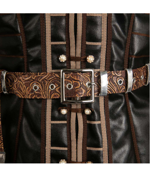 Men Medieval Fantasy Leather Vest Suit Palace Style Halloween Costume