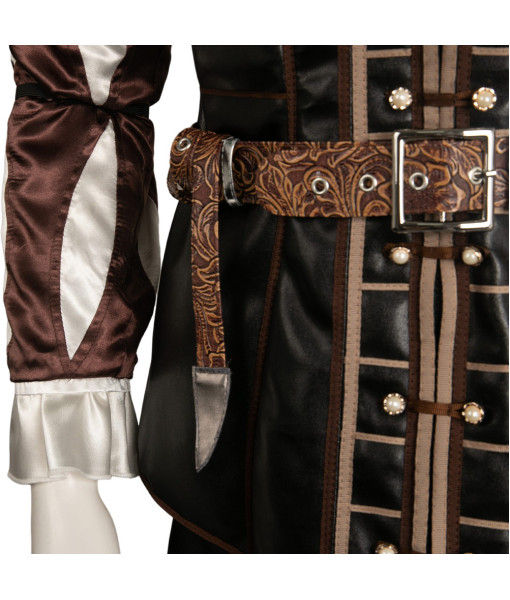 Men Medieval Fantasy Leather Vest Suit Palace Style Halloween Costume