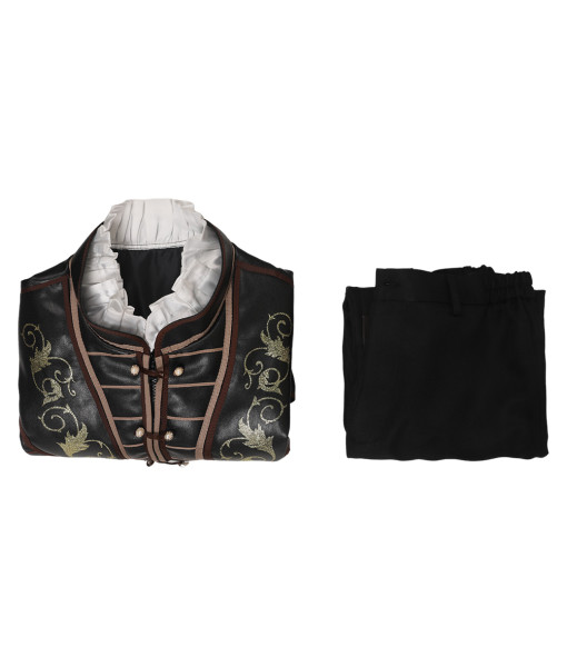 Men Medieval Fantasy Leather Vest Suit Palace Style Halloween Costume