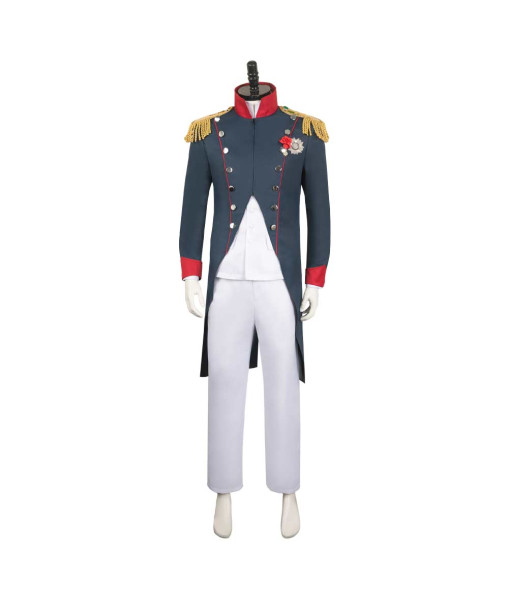 Men 18th Century Blue Uniform General Fantasy Napoleon Bonaparte Halloween Costume