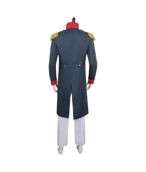 Men 18th Century Blue Uniform General Fantasy Napoleon Bonaparte Halloween Costume