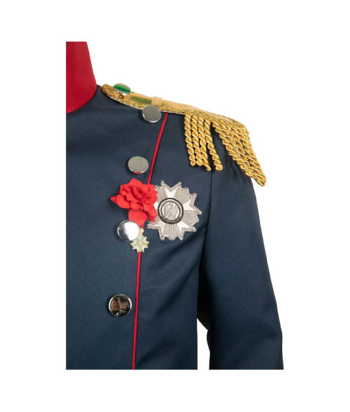 Men 18th Century Blue Uniform General Fantasy Napoleon Bonaparte Halloween Costume