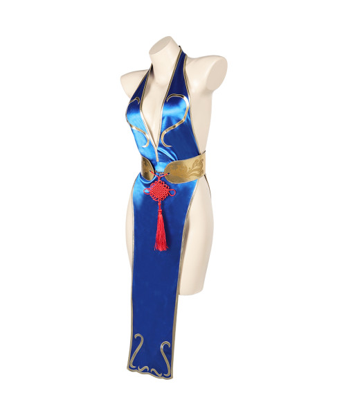 Women Blue Chinese Cheongsam Sexy Lingerie Halloween Costume