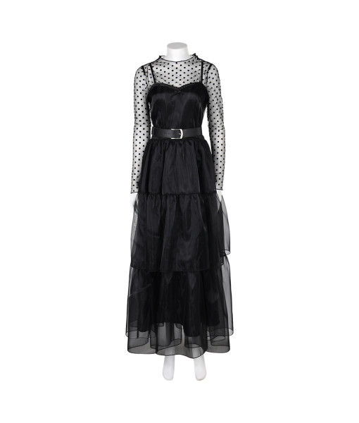 Women Gothic Black Mesh Long Dress Halloween Costume