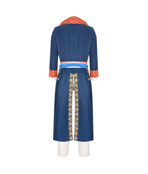 Men Blue French Uniform Royal Coat Napoleon Bonaparte Halloween Costume