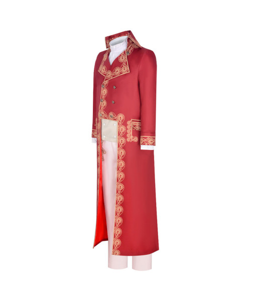 Men Red Uniform Napoleon Bonaparte  Red King's Attire Halloween Costume