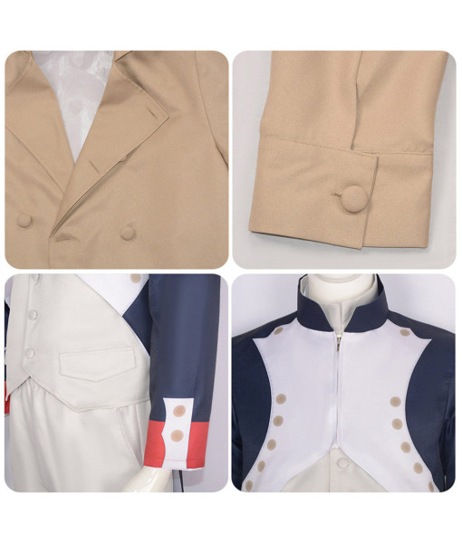 Men French General Cream Coat Halloween Costume