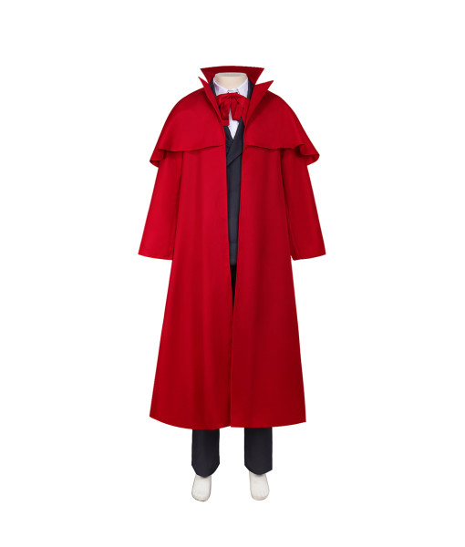 Adult Victorian Red Long Coat Suit Inner Vampire Gentlemen Halloween Costume