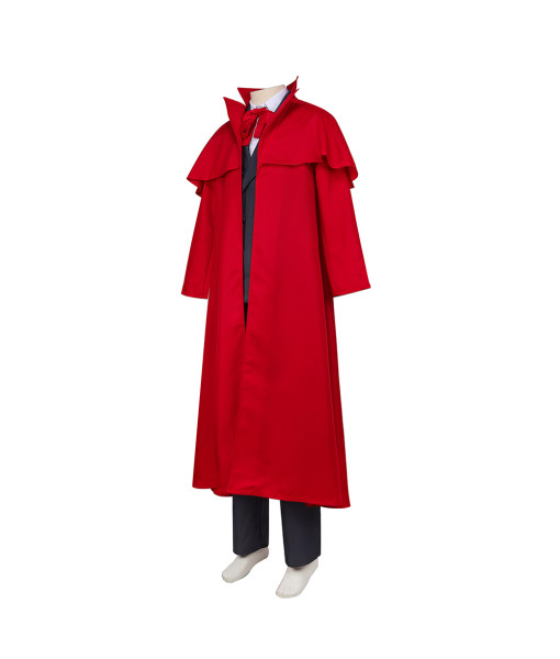 Red Coat Vampire Gentlemen Cosplay Halloween Costume