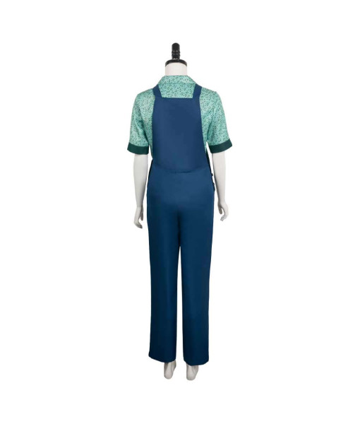 Women Jean Overalls Blue Shirt Lining Halloween Costume