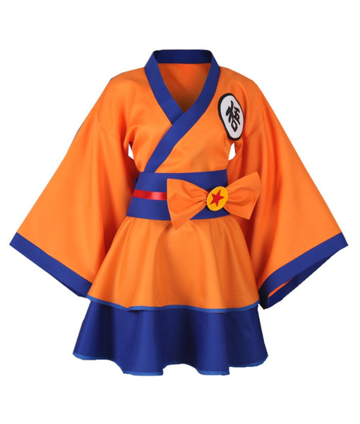 Women Orange Kimono Lolita Dress Halloween Costume