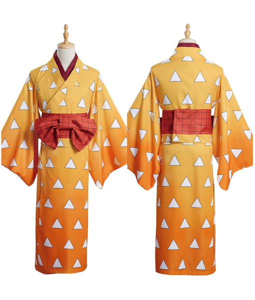 Zenitsu Agatsuma Yuukaku-hen Kimono Halloween Carnival Suit Cosplay Costume