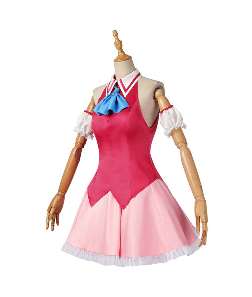 Women Pink Idol Princess Dress Halloween Stage Costume