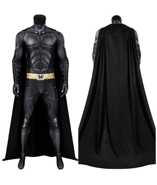 Bruce Wayne The Batman:The Dark Knight Rises Jumpsuit Cloak Halloween Cosplay Costume