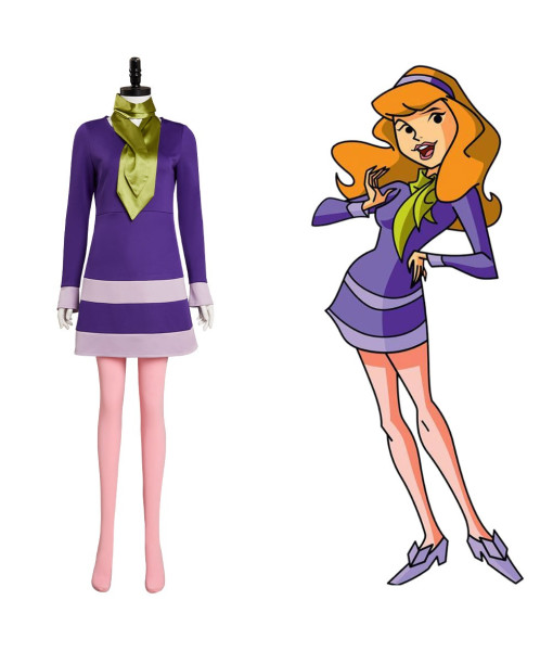 Daphne Blake Scooby Doo! Where Are You? Dress Halloween Cosplay Costume