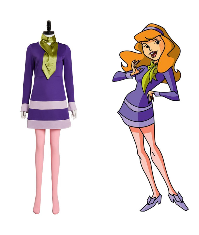 Daphne Blake Scooby Doo! Where Are You? Dress Halloween Cosplay Costume ...