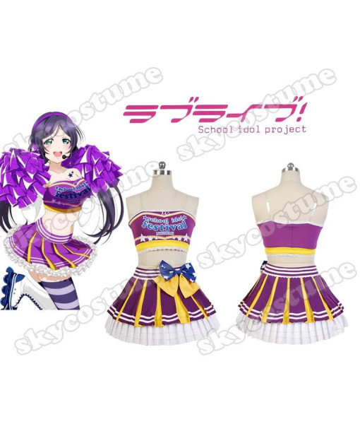 LoveLive! Nozomi Tojo Cheerleaders Uniform Cosplay  Costume 