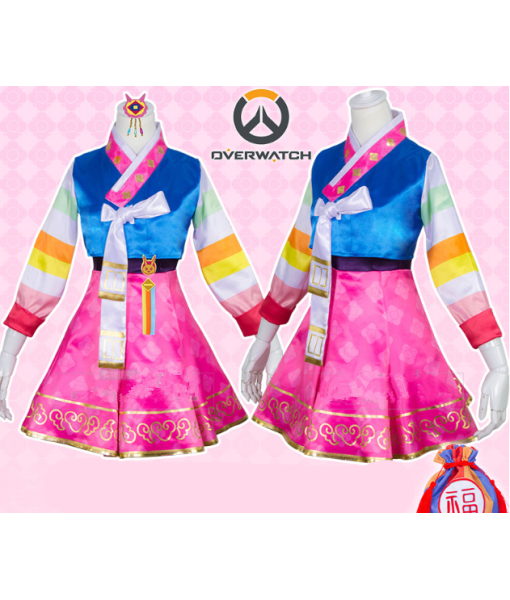 Hana Song Overwatch D.VA DVA New Year Skin Uniform Cosplay Costume