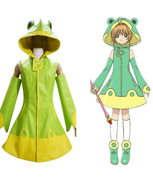 Sakura Card Captor Sakura Cardcaptor Sakura Kinomoto Green Frog Raincoat Dress Cosplay Costume