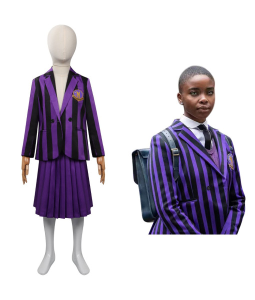 Wednesday Wednesday Addams Uniform Purple Version Halloween Cosplay Costume For Kids Children