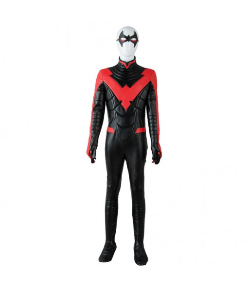 New 52 Red Batman Young Justice Nightwing Jumpsuit Cosplay Costume