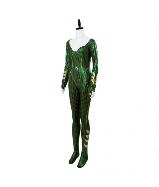 Mera Aquaman 2018 Superhero Green Jumpsuit Cosplay Costume