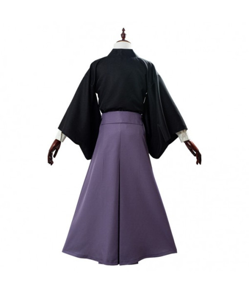 Women Dark Purple Long Dress Uniform Japanese Meiji Restoration Period Halloween Costume