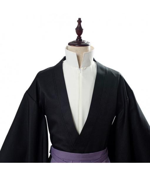 Women Dark Purple Long Dress Uniform Japanese Meiji Restoration Period Halloween Costume