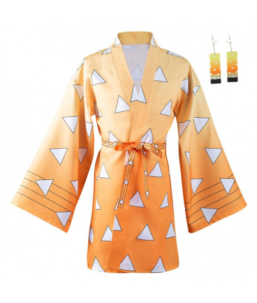Men Yellow Uniform Samurai Short Jacket Kimono Halloween Costume