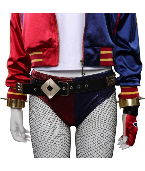 Women Blue Red Contrasting Colors Jacket Panty Sexy Halloween Costume