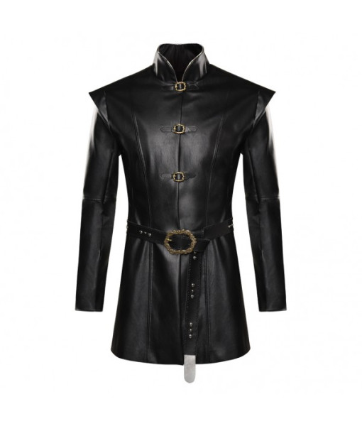 Men Medieval Fantasy Leather Outwear Dark Prince Halloween Costume