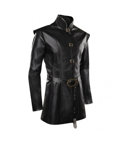 Men Medieval Fantasy Leather Outwear Dark Prince Halloween Costume