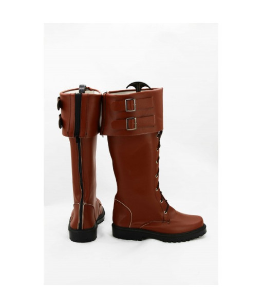Men Dark Red Long Boots Shoes Halloween Costume Accessories