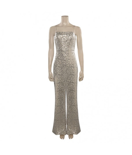 1980s Disco Gillter Flared Jumpsuit Women Halloween Costume