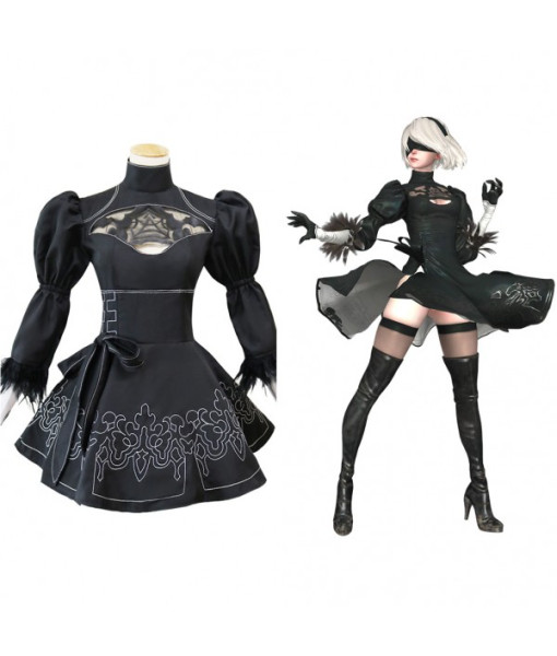2B NieR:Automata Black Dress Cosplay Costume