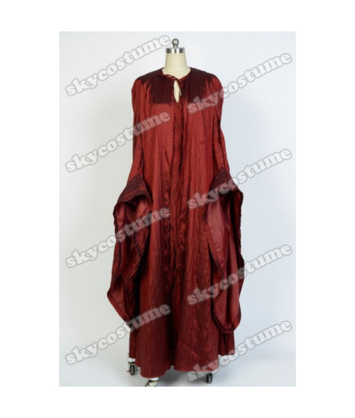 Women Medieval Fantasy Red Long Dress Witch Priest Robe Halloween Costume