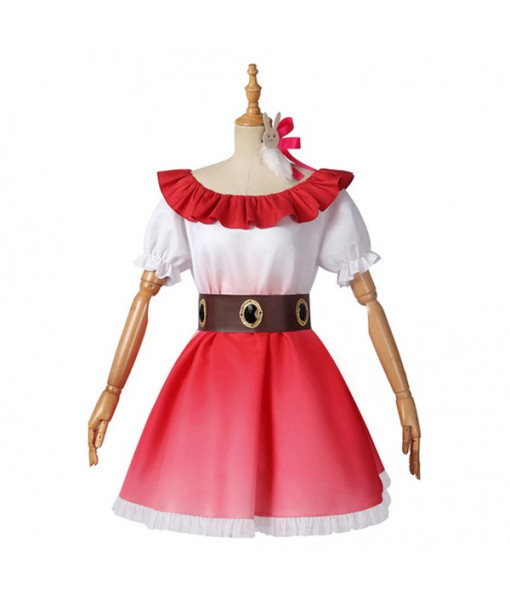 Women Red Dress Singer Princess Stage Halloween Costume