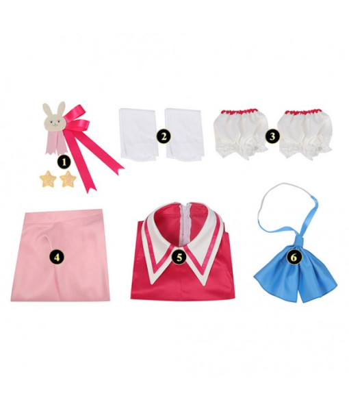 Women Pink Idol Princess Dress Halloween Stage Costume