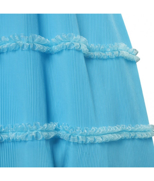 Women Fantasy Blue Dress Maid Role Play Halloween Costume