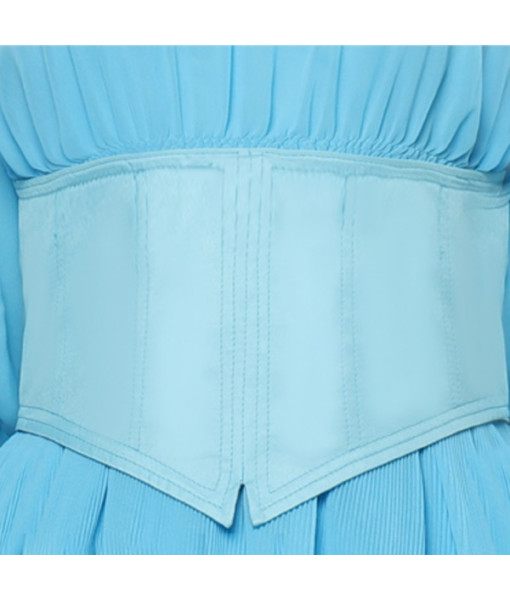 Women Fantasy Blue Dress Maid Role Play Halloween Costume