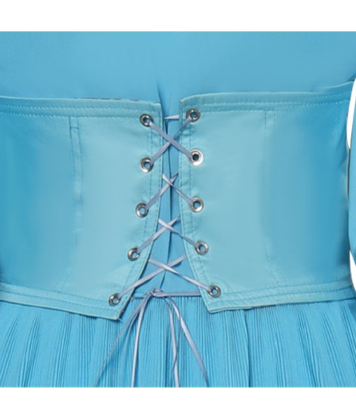 Women Fantasy Blue Dress Maid Role Play Halloween Costume