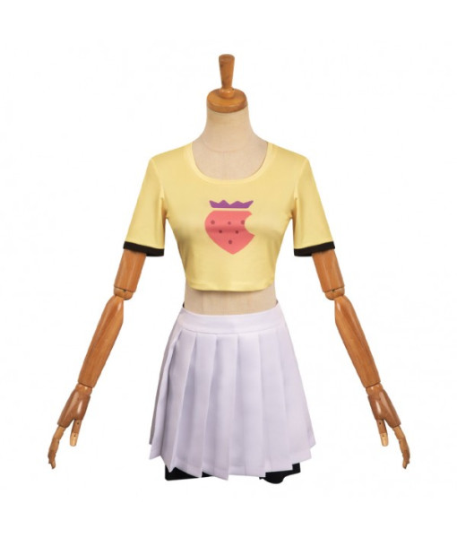 Women Yellow T-shirt White Skirt Sportwear Casual Outfit