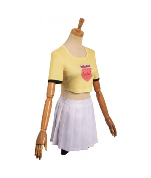 Women Yellow T-shirt White Skirt Sportwear Casual Outfit