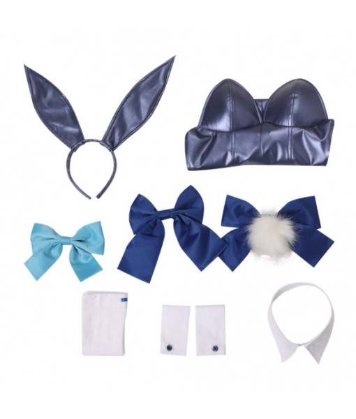 Women Dark Blue Bunny Girl Suit Sexy Outfit Halloween Costume
