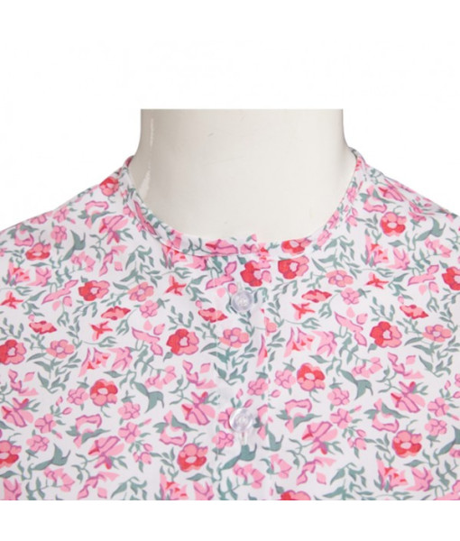 Women 70s Vintage Pink Floral Dress Halloween Costume
