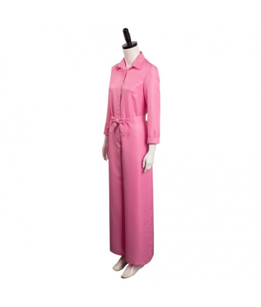 Women 80s Vintage Pink Jumpsuit Worker Halloween Costume
