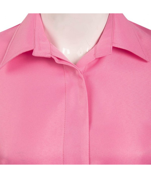 Women 80s Vintage Pink Jumpsuit Worker Halloween Costume