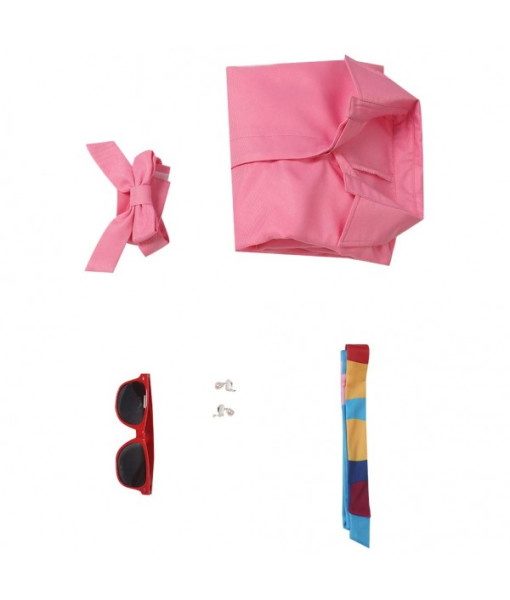 Women 80s Vintage Pink Jumpsuit Worker Halloween Costume