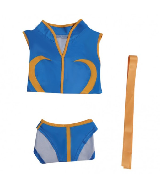 Women Blue Sexy Sleeveless Swimsuit Halloween Costume