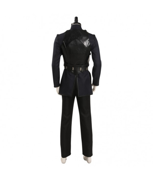 Men Medieval Fantasy Black Combat Uniform Knight Halloween Costume